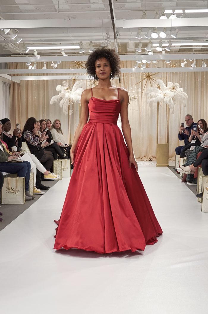 Model Wearing Red Wedding Dress Called Scarlet By Sottero And Midgley