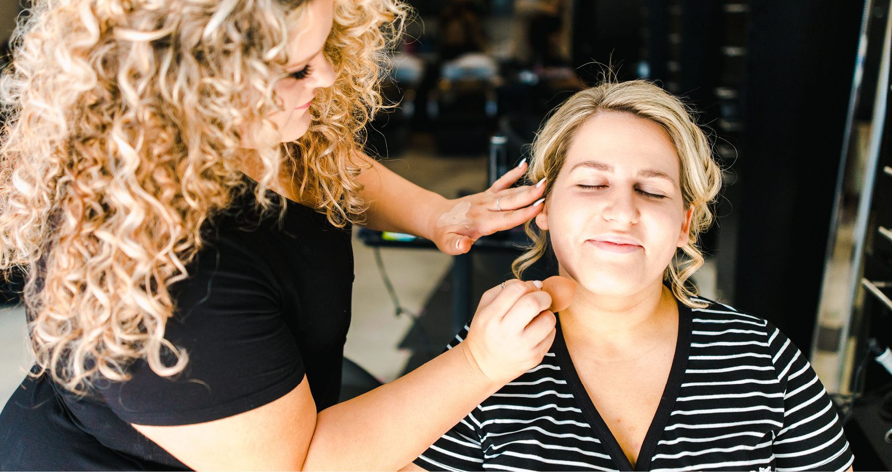 Makeup Artist Doing Bride's Wedding Skincare Routine