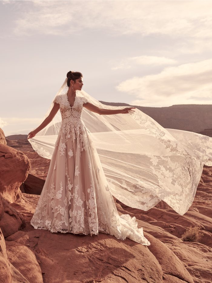 Bride In Lace Wedding Dress For Zodiac Sign Called Kingsley By Sottero And Midgley