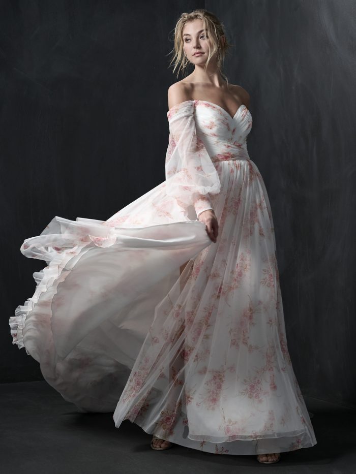 Bride In Zodiac Sign Gown With Chiffon And A Line Wedding Dress Called Nerida By Sottero And Midgley