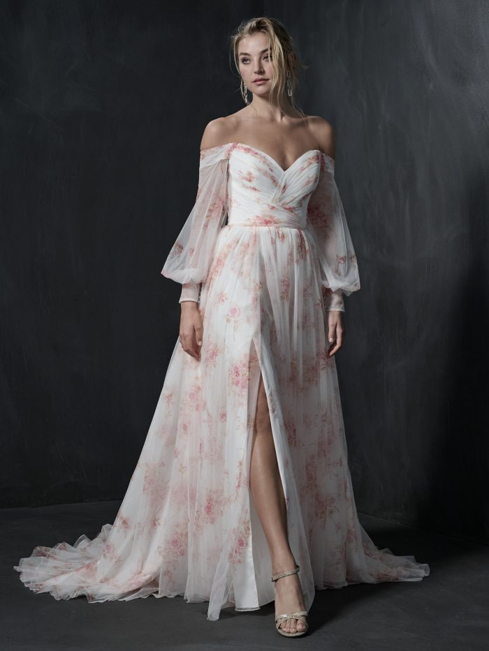 Bride In Zodiac Sign Gown With Chiffon And A Line Wedding Dress Called Nerida By Sottero And Midgley