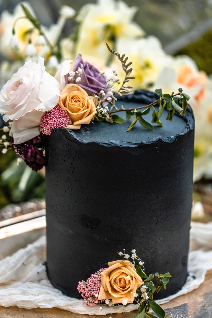 Photo Of Black Halloween Wedding Cake