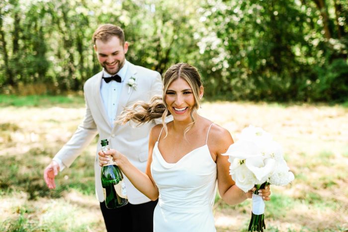 Bride In Crepe Wedding Dress Called Alberta By Maggie Sottero