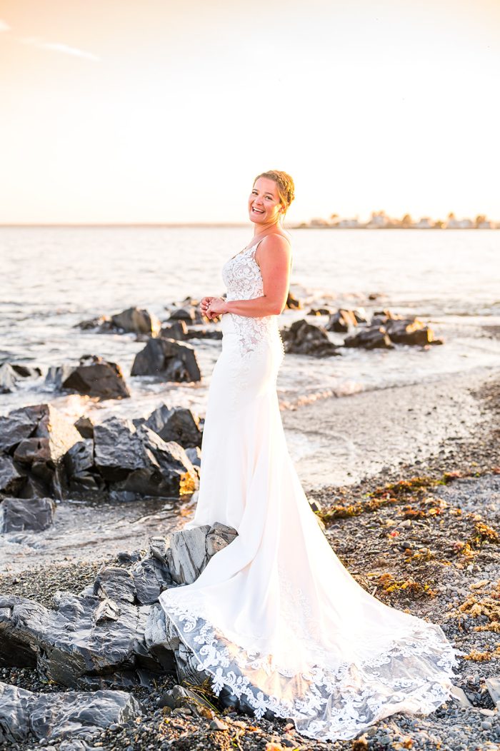 Bride In Crepe Fabric Wedding Dress Called Bracken By Sottero And Midgley