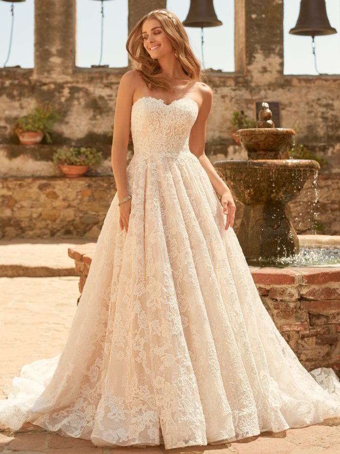 Bride Wearing Fairytale Wedding Dress Called Alessandra By Maggie Sottero