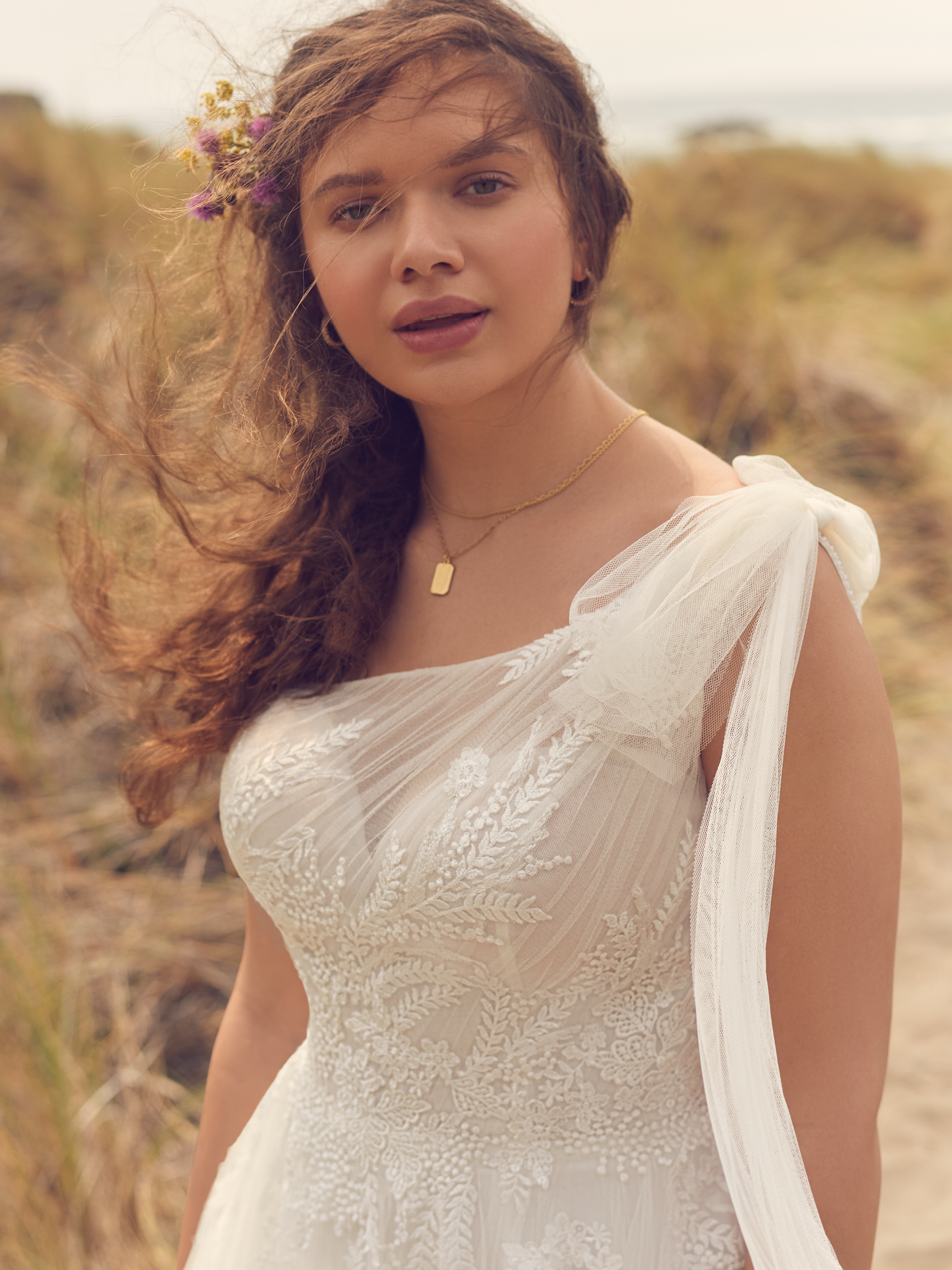 Bride In One Shoulder Unique Wedding Dress Called Winnie By Rebecca Ingram