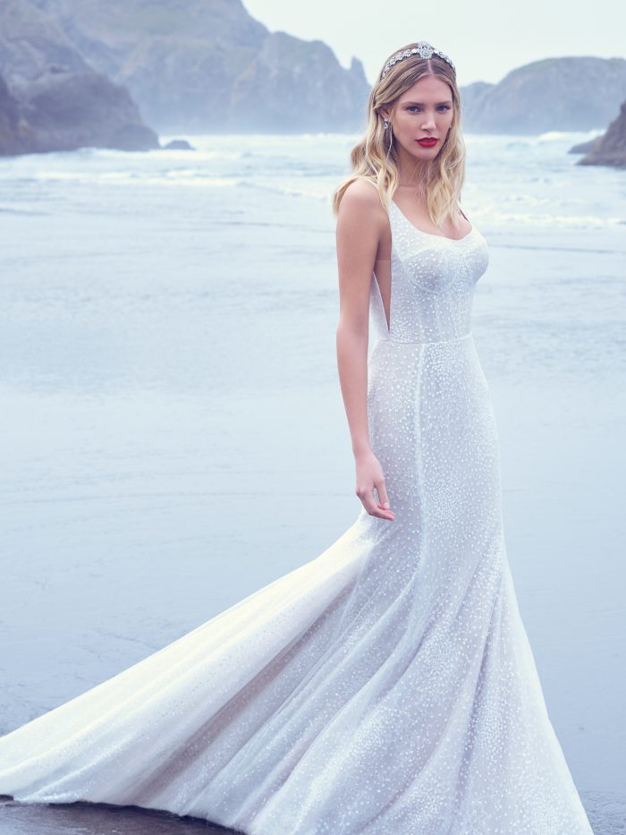 Bride Wearing One Of Our Unique Wedding Dresses Called Aerona By Sottero And Midgley