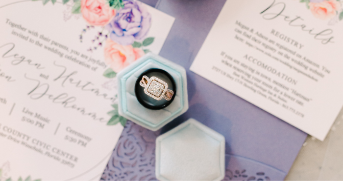 Engagement Ring and Wedding Invitations