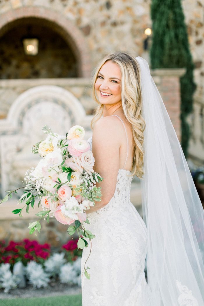 Bride In Lace Wedding Dress Called Tuscany Royale By Maggie Sottero