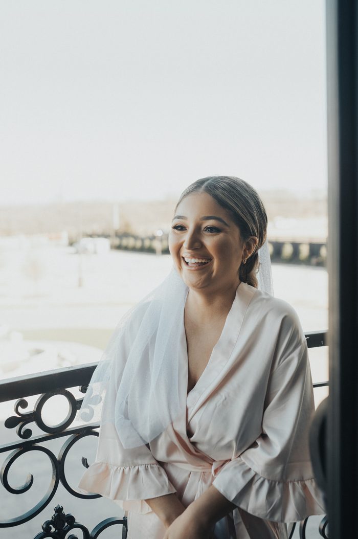 Bride Having A Stress Free Wedding Wearing Robe