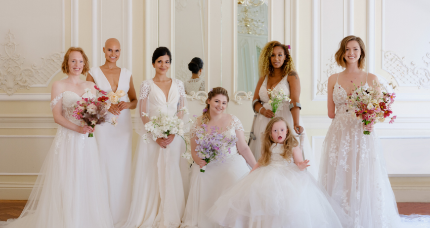 Models from Models of Diversity Wearing Maggie Sottero Wedding Dresses