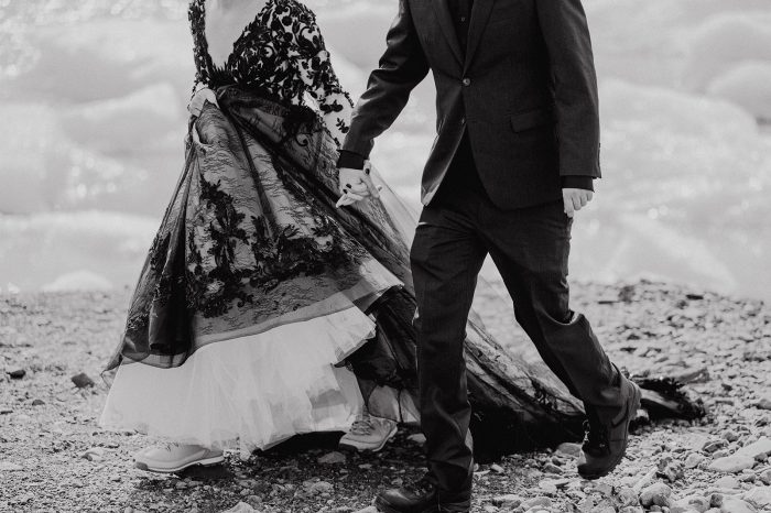 Bride Wearing Zander By Midgley And Sottero In Black And White Photography For Snow 