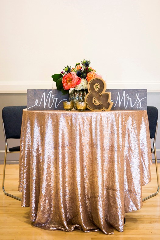 Creative Engagement Party Ideas Of A Pink Glittery Table Cloth