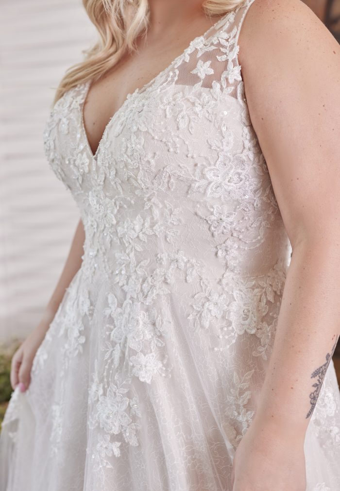 Plus Size Bride Wearing A Ball Gown Called Meryl Lynette By Maggie Sottero