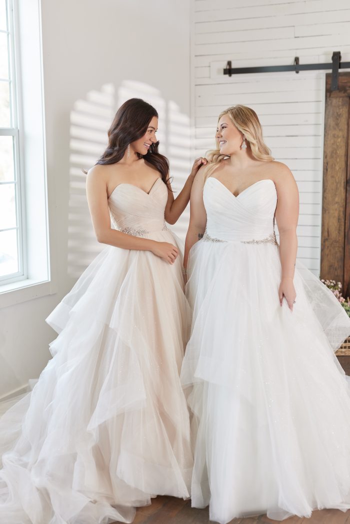 Two Brides Wearing Dresses Called Yasmin By Maggie Sottero