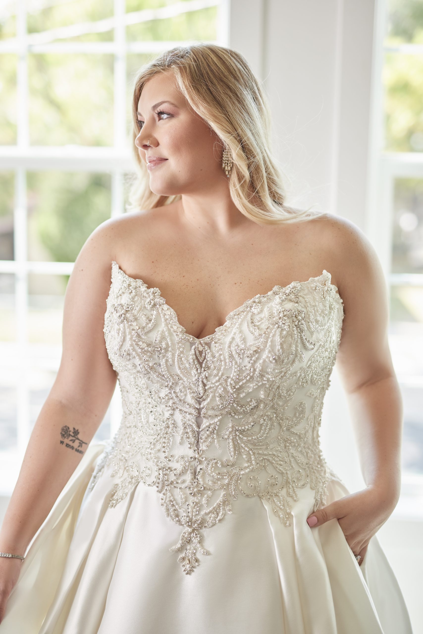 Plus Size Bride Wearing A Classic Wedding That Is A Ball Gown Called Kimora By Sottero And Midgley