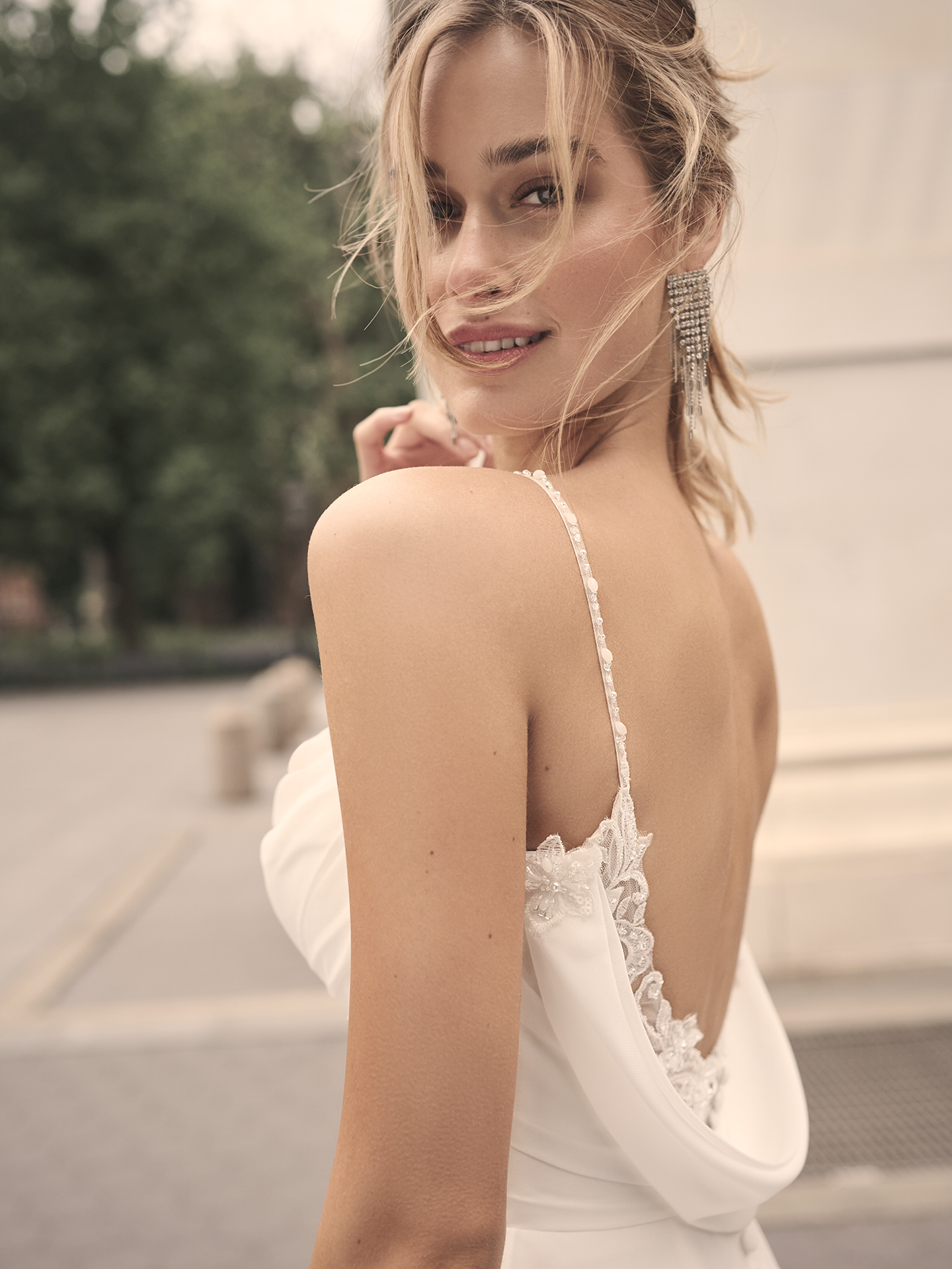 Bride In Chiffon A-Line Wedding Dress Called Jessica By Maggie Sottero