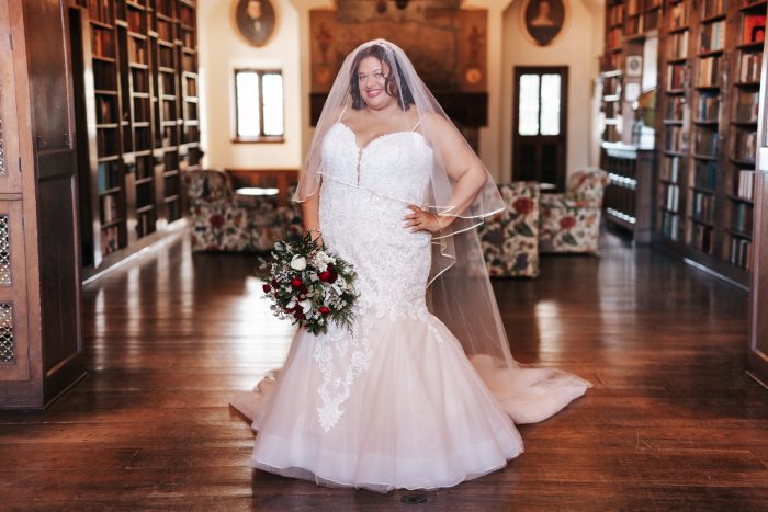 Curvy Bride Wearing Mermaid Gown Called Alistaire Lynette By Maggie Sottero In Mansion