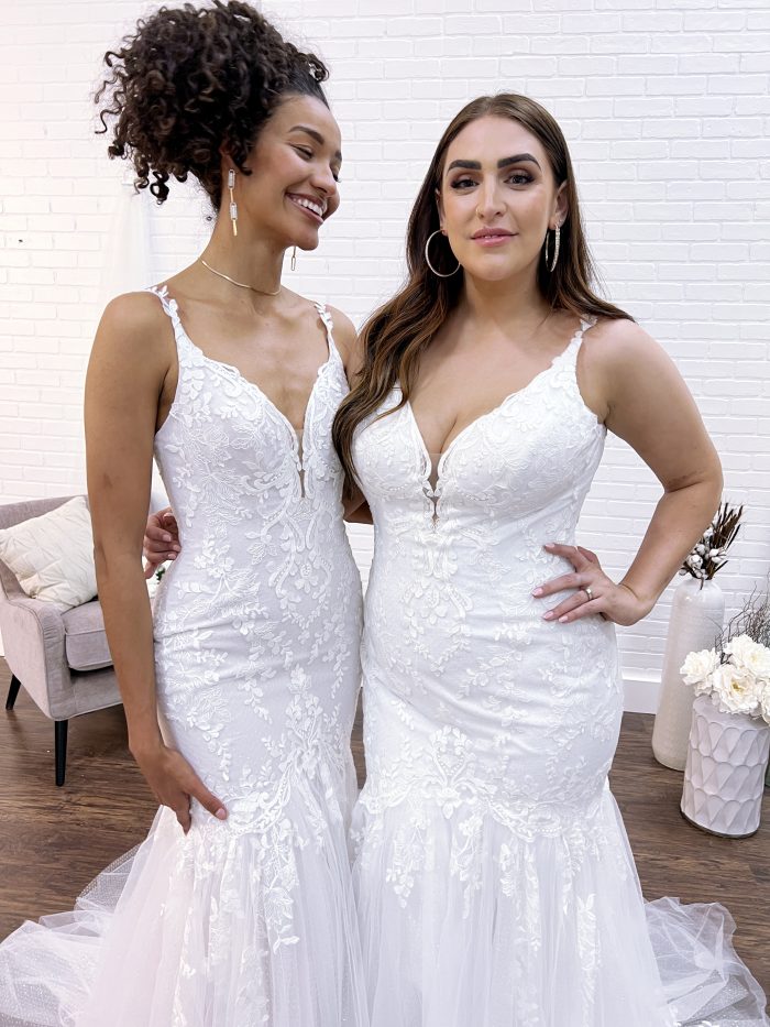 Brides In Sexy Lace Wedding Dress Called Wendi By Rebecca Ingram