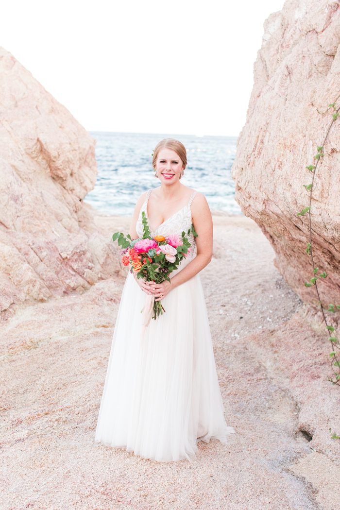 Bride On Beach Wearing A Dress Called Charlene By Maggie Sottero