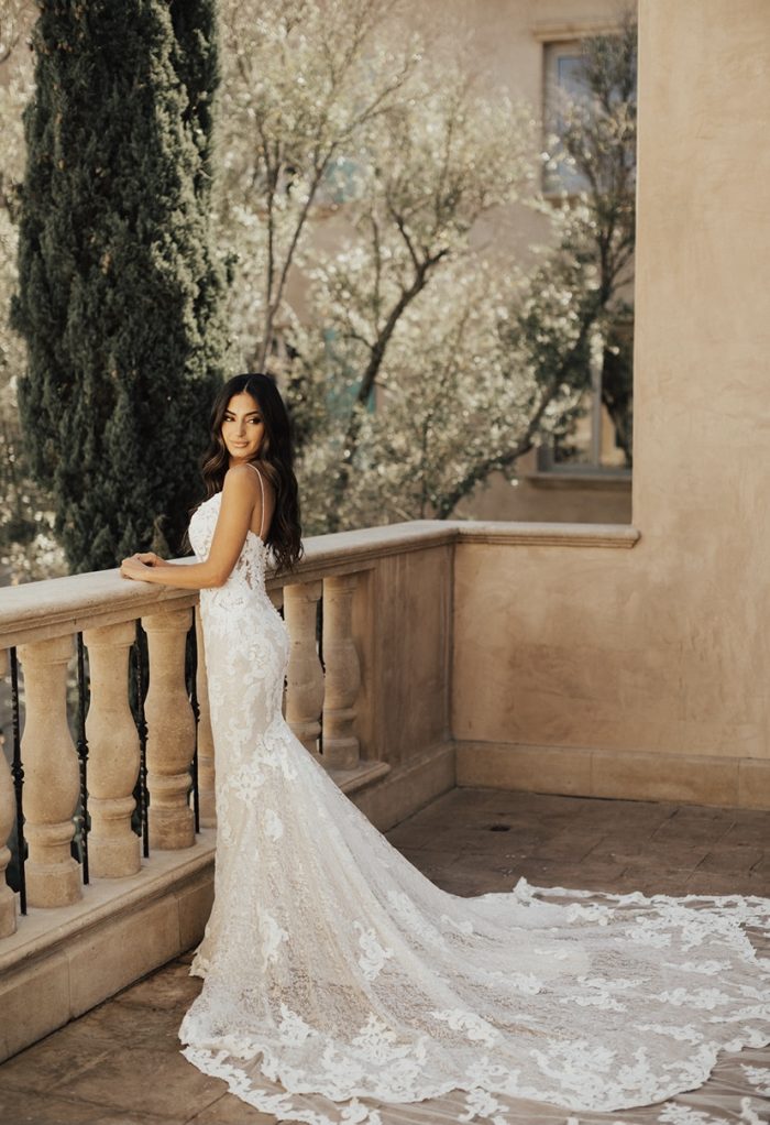 Bride In Customized Wedding Dress Called Tuscany Royale By Maggie Sotter
