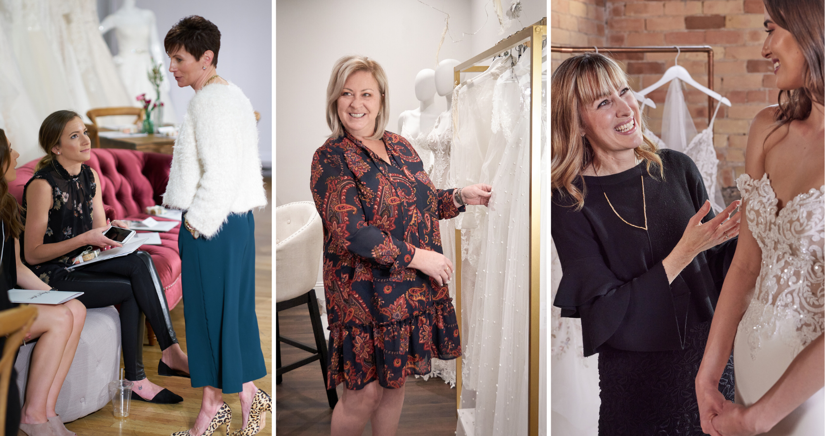 Women History Month Blog Header Image For Maggie Sottero Designs Of Kelly Midgley, Christina Blanchette, And Suzanne Robbins