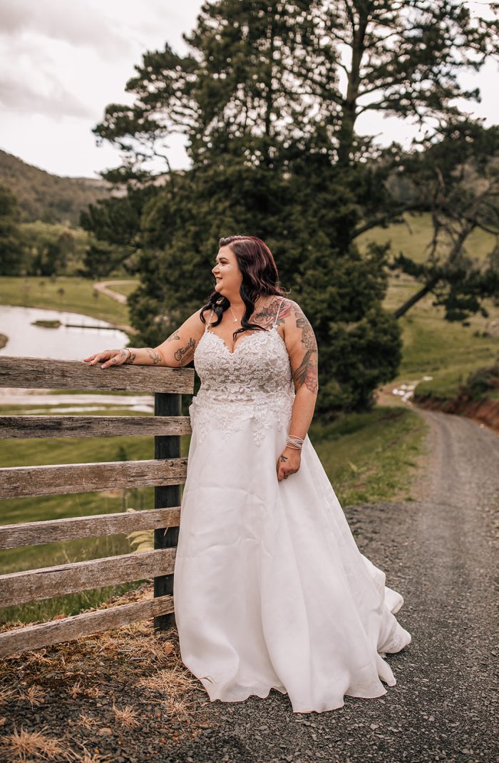 Photo Of Australian Bride Wearing An A-Line Wedding Dress Called Savannah By Maggie Sottero