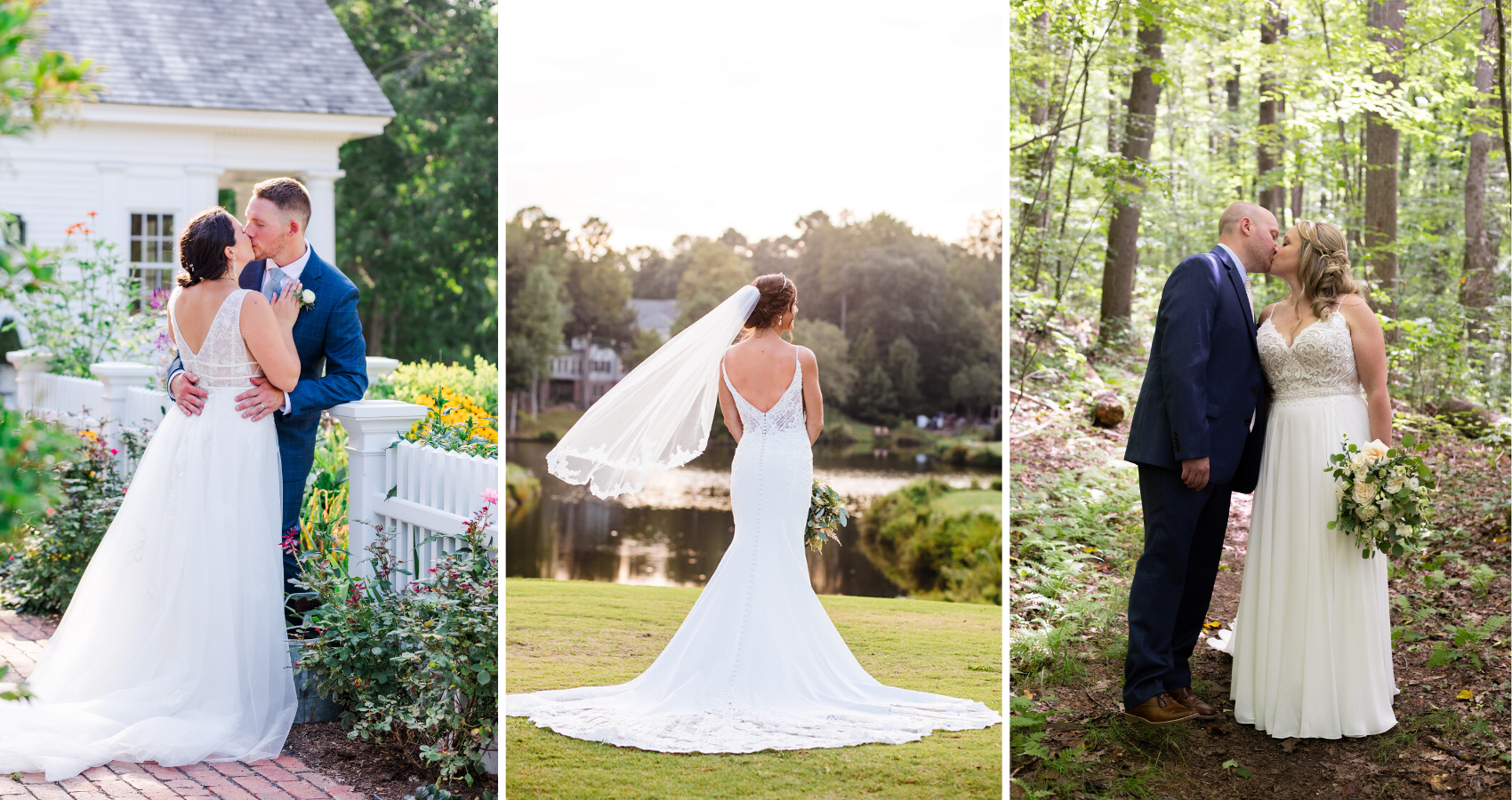 Dreamy Lace Tulle Plunging Neck Spring A-line Wedding Dress