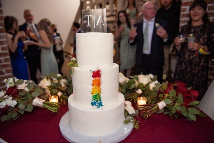 LGBT Wedding Cake With Rainbow Colors