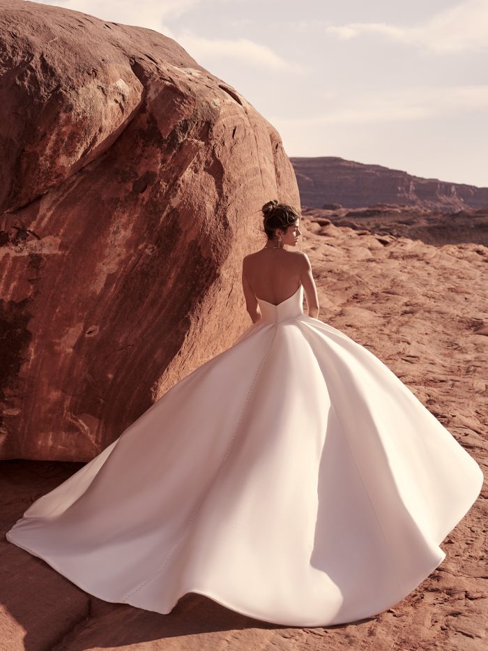 Bride Wearing Red Wedding Dress Called Alera By Sottero And Midgley