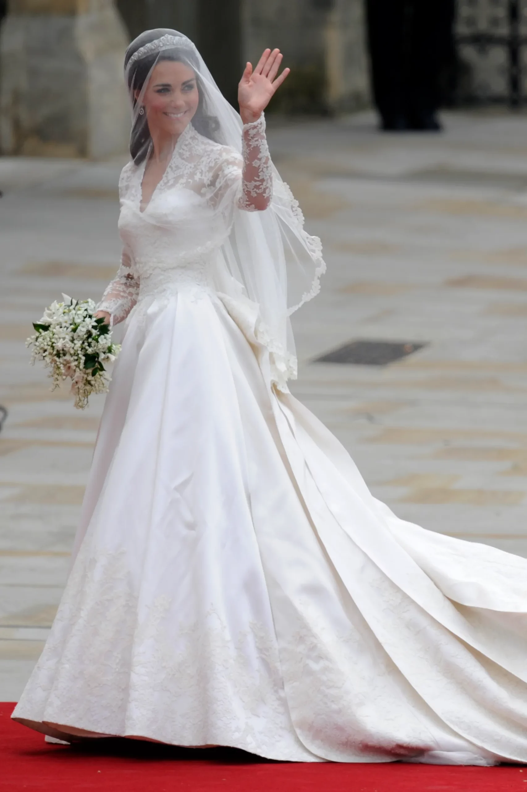 Kate Middleton In Modest Lace Wedding Dress