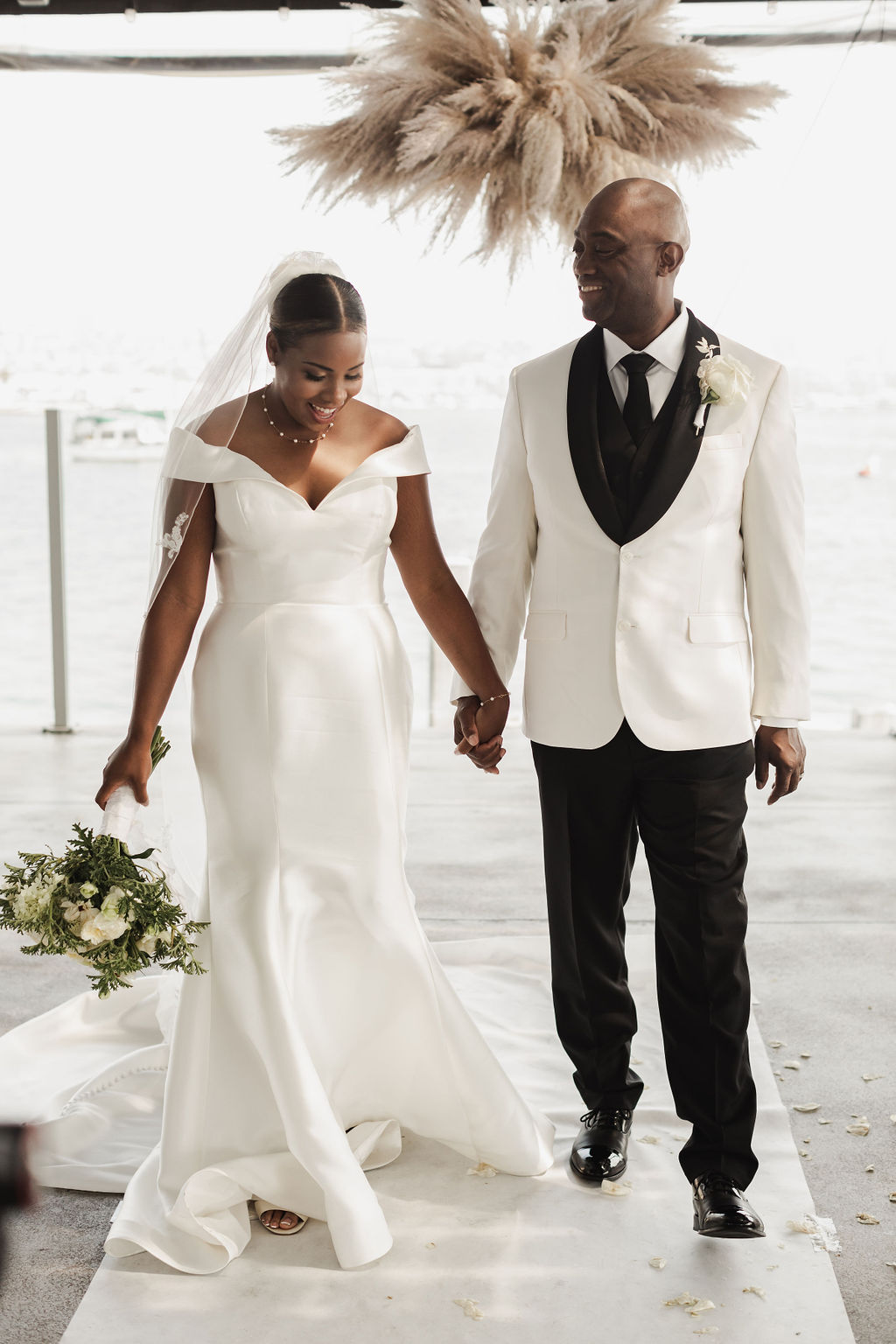 Bride In Simple Fit And Flare Wedding Dress Called Josie By Rebecca Ingram