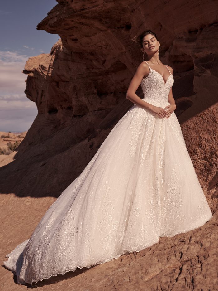 Bride In Ballgown Corset Wedding Dress Called Blaire By Sottero And Midgley