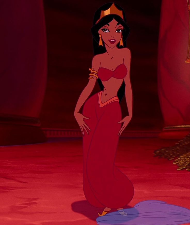 Disney Princess Jasmine In Red Outfit From Aladdin