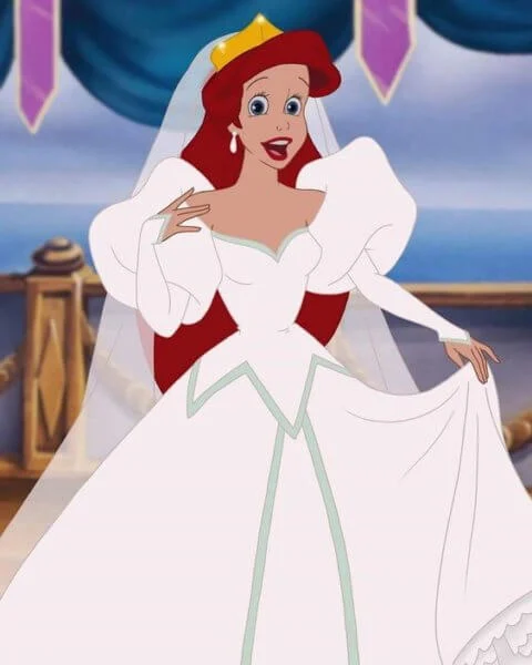 Ariel From Little Mermaid In Wedding Dress