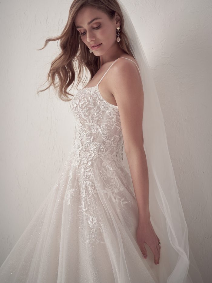 Bride In Lace A Line Wedding Dress Called Britney By Maggie Sottero