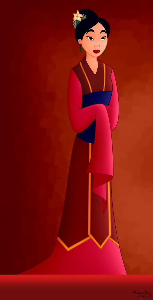 Mulan In Red Gown