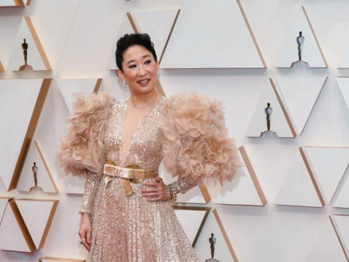 Actress Sandra Oh In Emmy Dress