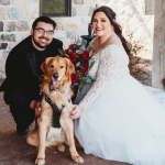 Bride In Lace Wedding Dress Called Mallory Dawn By Maggie Sottero With Dog Wedding Ideas