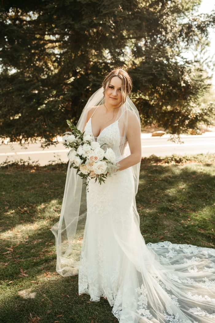 Bride In Floral Wedding Dresses Called Fontaine By Maggie Sottero