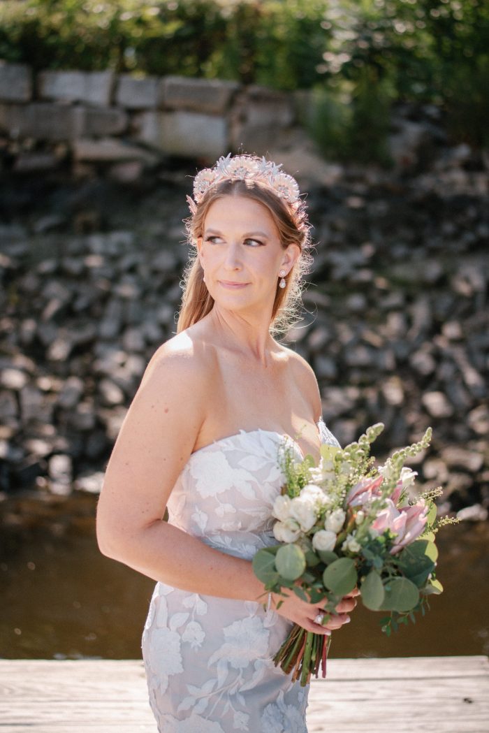Bride In Floral Wedding Dresses Called Hattie By Rebecca Ingram
