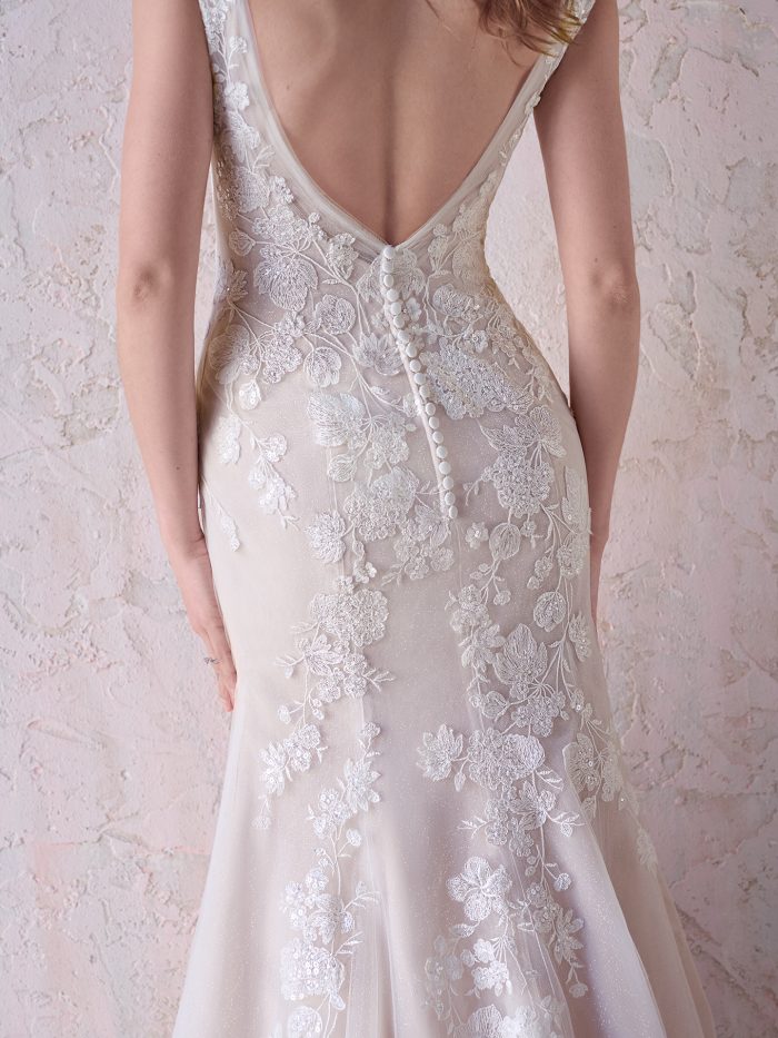 Bride In Floral Wedding Dress Called Daisy By Maggie Sottero