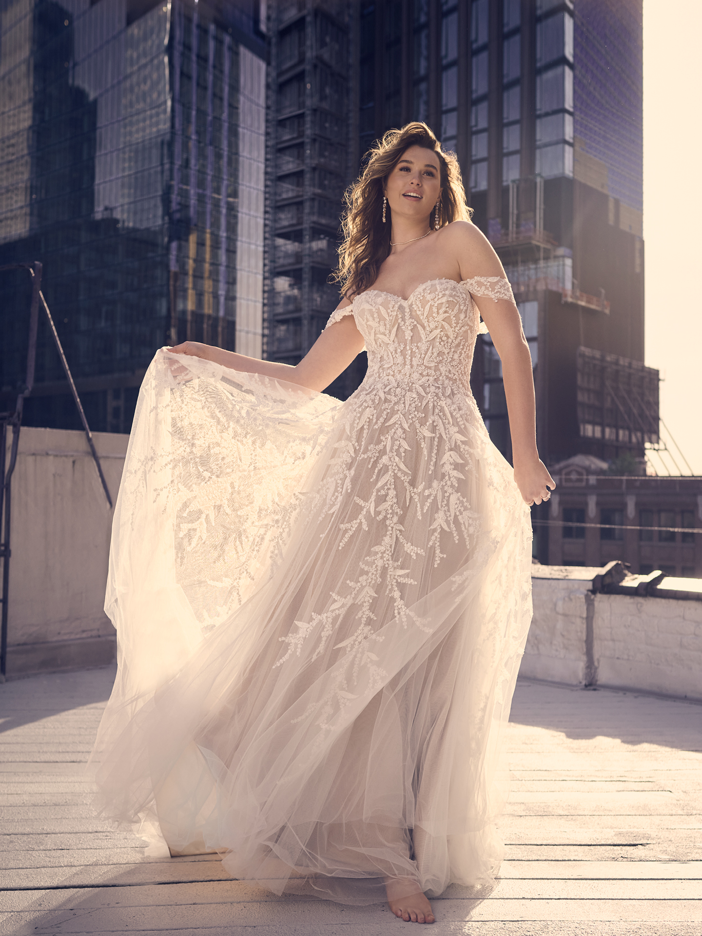 Bride In Beaded Wedding Dress Called Oriana By Maggie Sottero