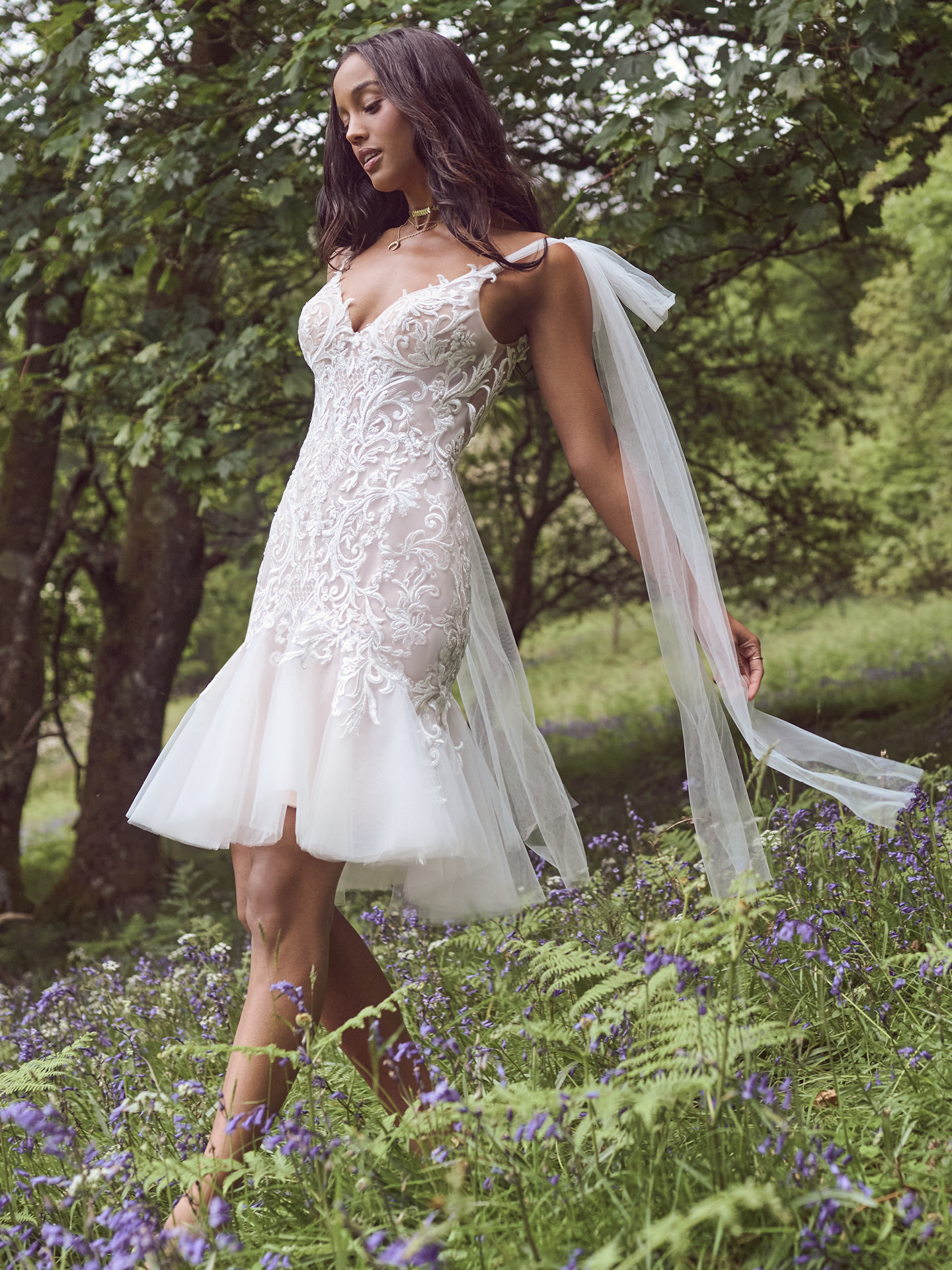 Bride In Short Wedding Dress Called Whitney By Rebecca Ingram With Bow Wedding Dress Trends