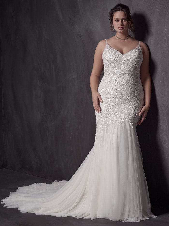 Bride In Lace Mermaid Wedding Dress Called Bailey Lane By Sottero And Midgley