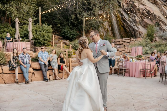 Bride In Simple Wedding Dress Called Selena By Maggie Sottero With Husband