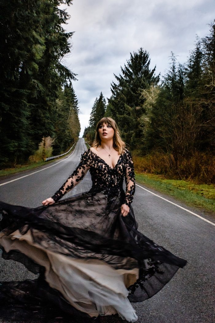 Bride In Black Wedding Dress Called Zander By Sottero And Midgley For Fall Wedding Ideas