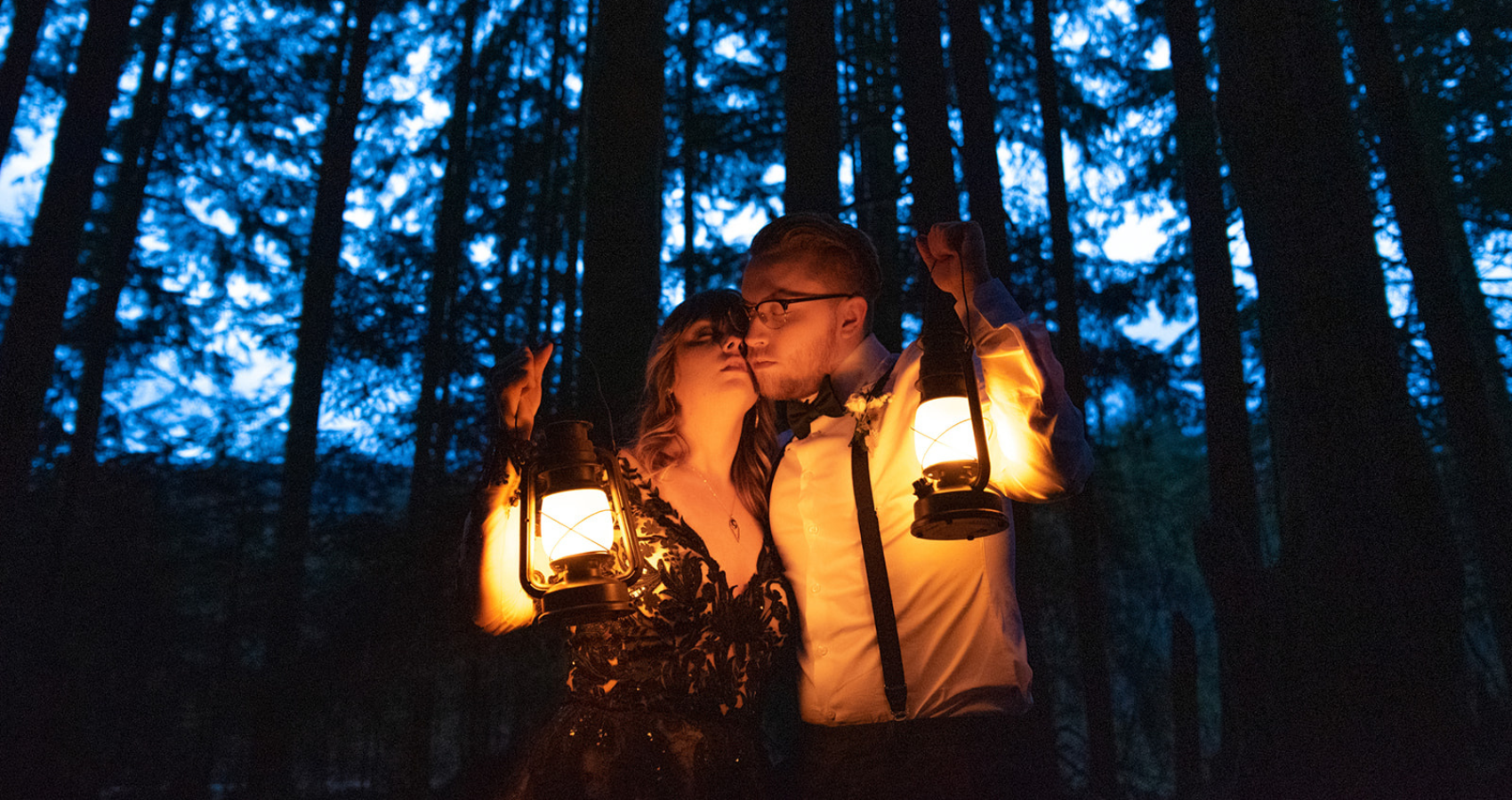 Fall Wedding Ideas Blog Header With Bride Wearing Black Wedding Dress Called Zander By Sottero And Midgley With Groom