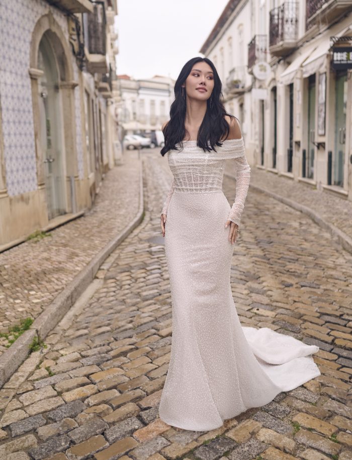 Bride In Beaded Wedding Dress Called Drew By Maggie Sottero