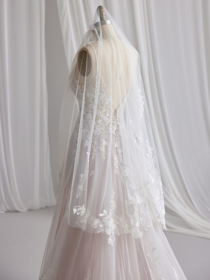 Mannequin In Lace Wedding Dress Called Rayna By Maggie Sottero With Veil Bridal Accessories